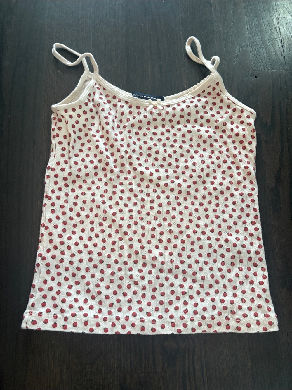 Brandy Melville Spaghetti Strap Tank with Strawberries - RARE!